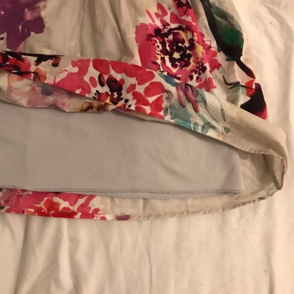 Watercolor Floral Sundress, Cream Pink and Purple, size Medium - Picture 12 of 16
